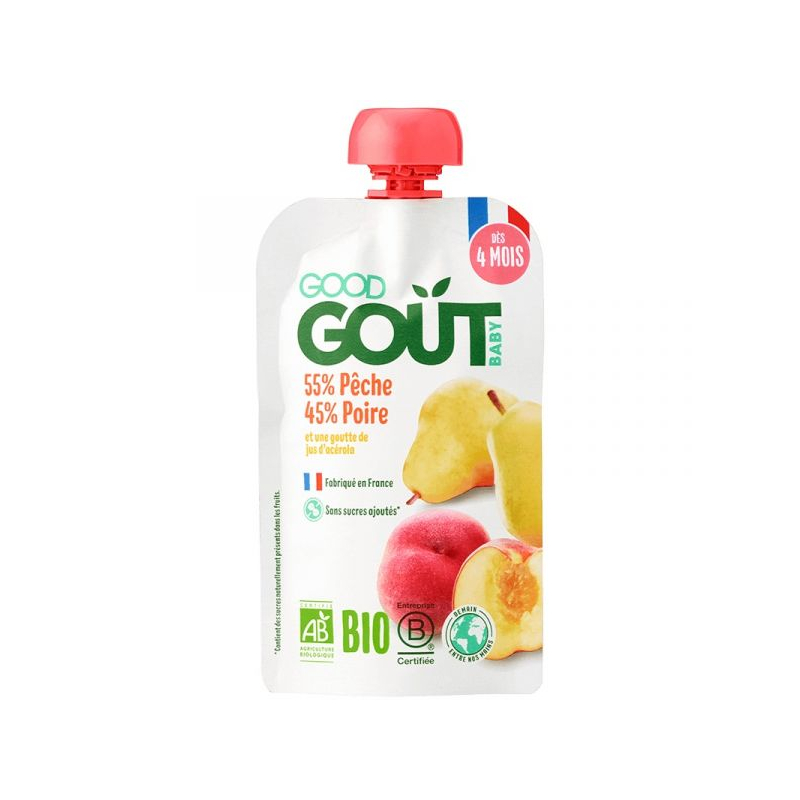 GOOD GOUT Purée De Fruit Pêche Poire 120g