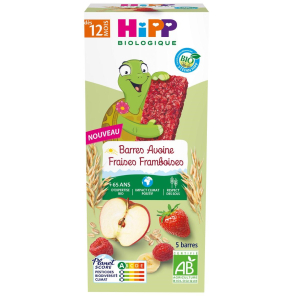 HIPP Barres Avoine Fraise Framboise Bio Dès 12 mois 5x20g