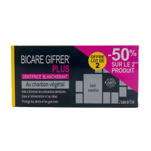 GIFRER BICARE PLUS Dentifrice Blanchissant Au Charbon Végétal 2x75ml