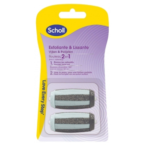 SCHOLL Velvet Rouleaux de Remplacement 2 En 1 Exfoliant et Lissant boite de 2