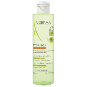 A-DERMA Exomega Control Gel Lavant Émollient 2en1 Anti-Grattage 200 ml