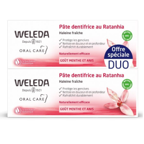 WELEDA Dentifrice au Ratanhia 2X75ML