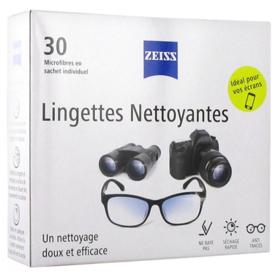 ZEISS Lingettes Nettoyantes pour Lunettes 30 Lingettes