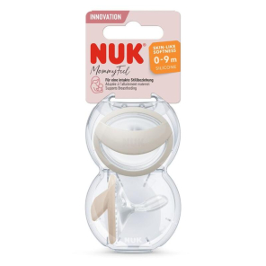 NUK Lot de 2 sucettes Mommyfeel 0-6m Greige