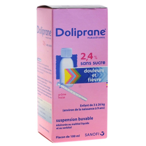 Doliprane enfant 100ml - Sirop douleurs et Fièvre