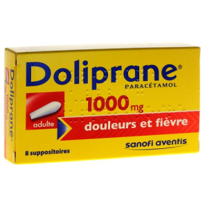 DOLIPRANE 1 000MG Douleurs et Fièvre Suppositoires boite de 8