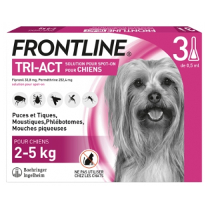 FRONTLINE Tri-Act Chien 2-5KG Pipettes boite de 3