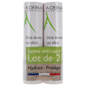 A-DERMA Stick Lèvres Lot de 2 x 4 g