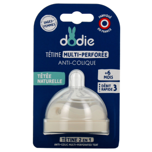 DODIE Tétines 2ème âge débit 4 liquide epais lot de 2