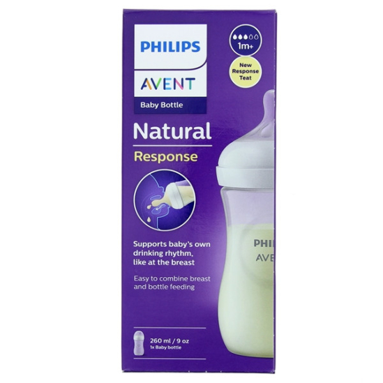 Avent : Biberon Natural en Verre anti-colique 1M+ 240 ml