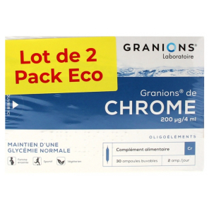 GRANIONS Chrome 200 µg Lot de 2 x 30 Ampoules