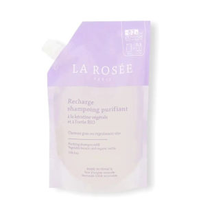 LA ROSEE Éco-recharge Shampoing Purifiant Kératine Végétale & Ortie Bio 400ml