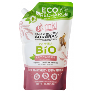 MKL Gel Douche Surgras Lait d'Ânesse Éco-Recharge Bio 900ML