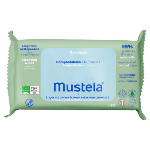 MUSTELA Lingettes Nettoyantes Compostables Avec Parfum 60 Lingettes