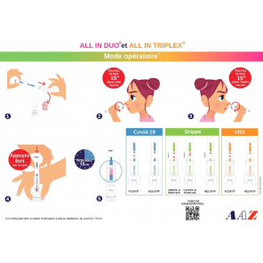 AAZ Autotest Nasal Triplex Covid, Grippe et Bronchiolite boite de 1