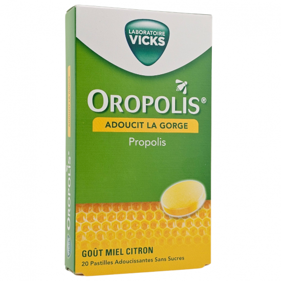 OROPOLIS Pastilles Miel Citron Propolis Boite de 20