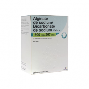 ALGINATE de Sodium/BICARBONATE de Sodium Viatris Sachet boite de 24