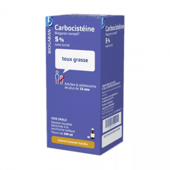 CARBOCISTEÏNE 5% Adulte Biogaran Sirop Sans Sucre 200ML