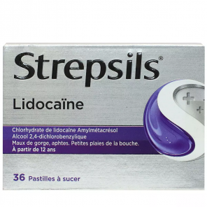 STREPSILS Lidocaine Pastilles boite de 36