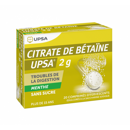 CITRATE DE BETAÏNE UPSA Comprimés Effervescents Menthe boite de 20