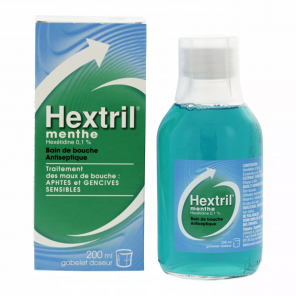 HEXTRIL 0,1% Bain de Bouche Antiseptique Menthe 200ML
