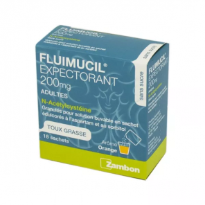 FLUIMUCIL 200MG Toux Grasse Sachets boite de 18
