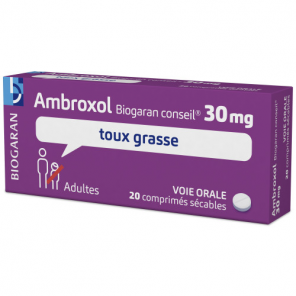 AMBROXOL 30MG Biogaran Toux Grasse Comprimés boite de 20
