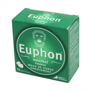 EUPHON Maux de Gorge Pastilles Menthol boite de 70