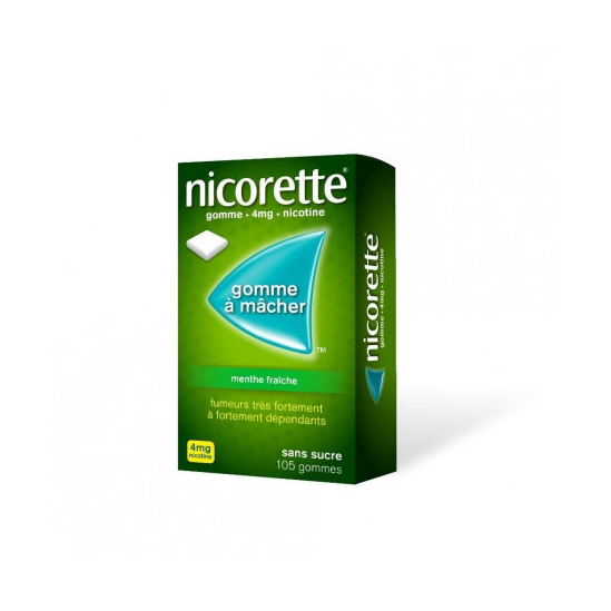 NICORETTE 4MG Gommes à Mâcher Sans Sucre Goût Menthe Fraîche boite de 105