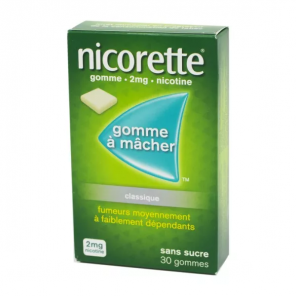NICORETTE 2MG Gommes à Mâcher Sans Sucre Goût Classique boite de 30