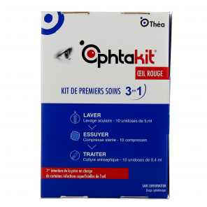 OPHTAKIT Oeil Rouge Kit 1ers Soins 3 en 1