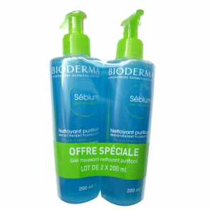 Bioderma sébium gel moussant purifiant 2 x 200ml