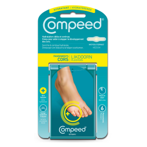 COMPEED Pansements Cors Hydratant Moyen Format boite de 6