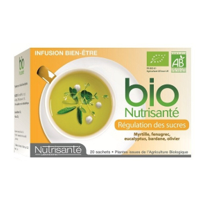 NUTRISANTE Infusion Cholestérol et Régulateur de Sucres Bio Sachets boite de 20